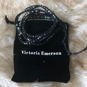 Victoria Emerson Green and Silver Wrap Bracelet